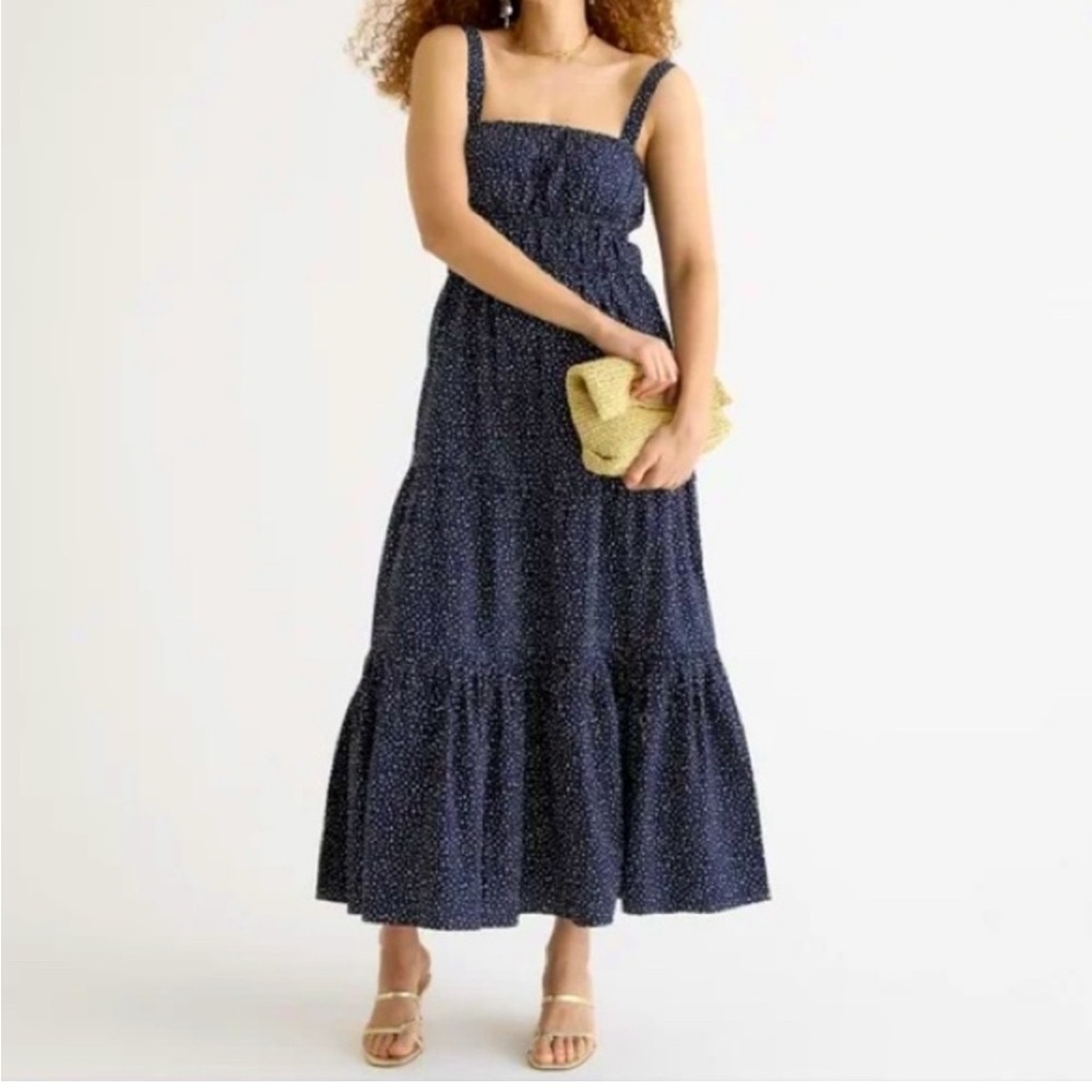 J. Crew Navy Blue Midi Dress - Picture 2 of 4